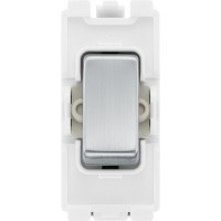BG RBS14 Grid Retractive Switch 2 Way SP 20AX Brushed Steel BG RBS14 Grid Retractive Switch 2 Way SP 20AX Brushed Steel