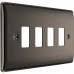 BG RNBN4 Grid Frontplate 4 Gang Black Nickel BG RNBN4 Grid Frontplate 4 Gang Black Nickel