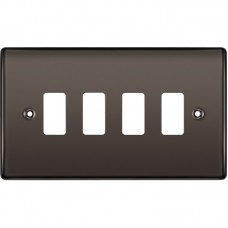 BG RNBN4 Grid Frontplate 4 Gang Black Nickel BG RNBN4 Grid Frontplate 4 Gang Black Nickel