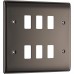 BG RNBN6 Grid Frontplate 6 Gang Black Nickel