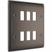 BG RNBN6 Grid Frontplate 6 Gang Black Nickel