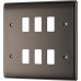 BG RNBN6 Grid Frontplate 6 Gang Black Nickel