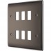 BG RNBN6 Grid Frontplate 6 Gang Black Nickel