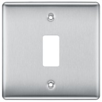BG RNBS1 Grid Frontplate 1 Gang Brushed Steel BG RNBS1 Grid Frontplate 1 Gang Brushed Steel