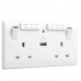 BG Nexus White Double Socket Wifi Repeater & USB - 822UWR