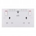 BG Double Socket with WiFi Range Extender White Square BG Double Socket with WiFi Range Extender White Square