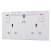 BG Double Socket with WiFi Range Extender White Square BG Double Socket with WiFi Range Extender White Square
