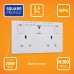 BG Double Socket with WiFi Range Extender White Square BG Double Socket with WiFi Range Extender White Square
