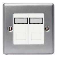 BG Nexus Metal Clad Double RJ45 Data Socket - MC5RJ452