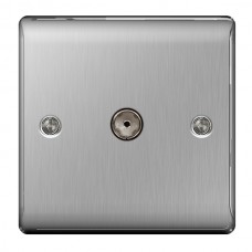 BG Nexus Brushed Steel TV Aerial Socket - NBS60