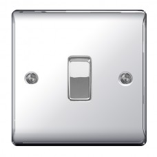 BG Nexus Polished Chrome Single Light Switch - NPC12