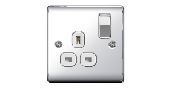 BG Nexus Polished Chrome Single Socket - NBS21W | Electric Vault Ltd