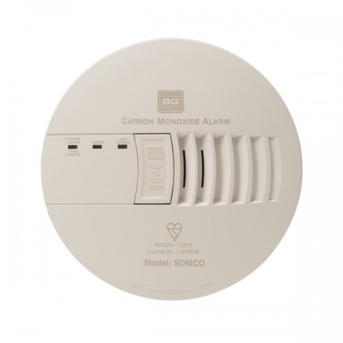 BG SDMCO Mains Powered Carbon Monoxide Detector Alarm 230VAC Electric
