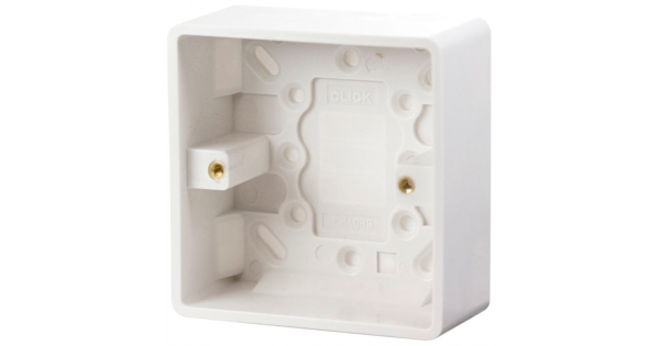 Click CMA083 Surface Pattress 1Gang 35mm White | Electric Vault Ltd