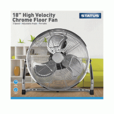 Status S18CFLOORFAN1PKB High Velocity Chrome Floor Fan 18in